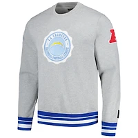 Men's Pro Standard Heather Gray Los Angeles Chargers Crest Emblem Pullover Sweatshirt