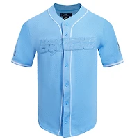 Chemise boutonnée en maille triple ton sur Pro Standard pour hommes, bleu poudre, Los Angeles Chargers