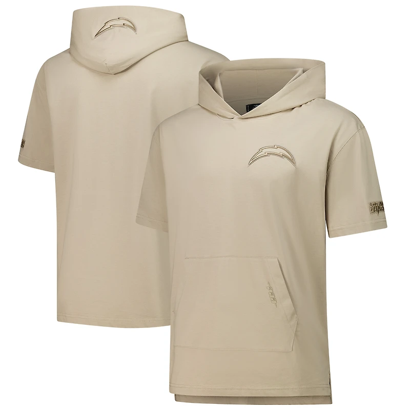 Sweat à capuche manches courtes pour homme Pro Standard Tan Los Angeles Chargers Neutrals Capsule