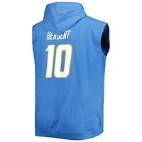 Profil Homme Justin Herbert Powder Blue Los Angeles Chargers Big & Tall Muscle Pullover Hoodie