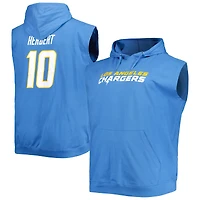 Profil Homme Justin Herbert Powder Blue Los Angeles Chargers Big & Tall Muscle Pullover Hoodie
