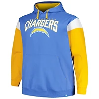 Sweat à capuche pour hommes Profile Powder Blue Los Angeles Chargers Big & Tall Trench Battle