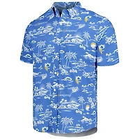 Men's Reyn Spooner Powder Blue Los Angeles Chargers Throwback Kekai Print Button-Up Shirt