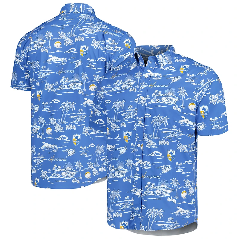 Chemise boutonnée à imprimé Kekai Reyn Spooner Powder Blue Los Angeles Chargers pour homme