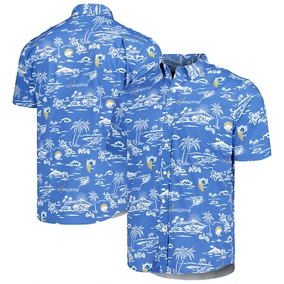 Chemise boutonnée à imprimé Kekai Reyn Spooner Powder Blue Los Angeles Chargers pour homme