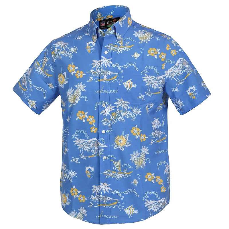 Chemise boutonnée rétro Kekai Performance bleu poudre Reyn Spooner pour homme des Los Angeles Chargers