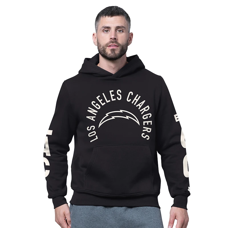 Men's Starter Black Los Angeles Chargers Handoff Fleece Hoodie Sweatshirt