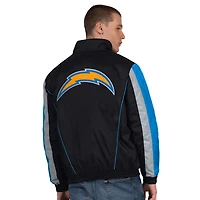 Men's Starter  Black Los Angeles Chargers Thursday Night Gridiron Half-Zip Jacket
