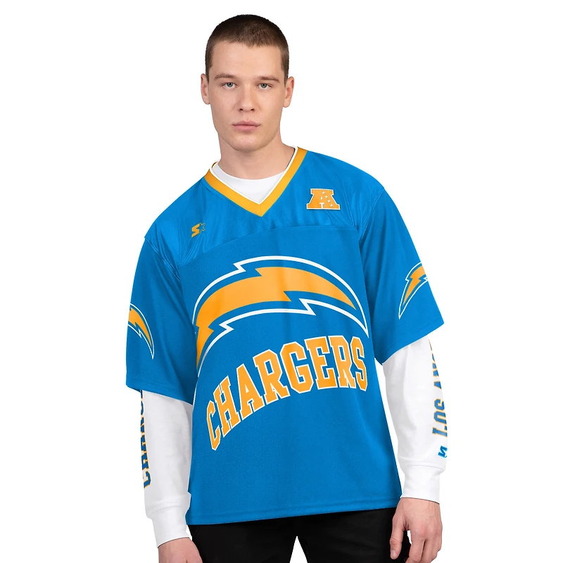 Men's Starter  Powder Blue/White Los Angeles Chargers Short Sleeve & Long T-Shirt Combo Pack