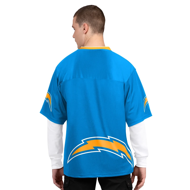 Men's Starter  Powder Blue/White Los Angeles Chargers Short Sleeve & Long T-Shirt Combo Pack