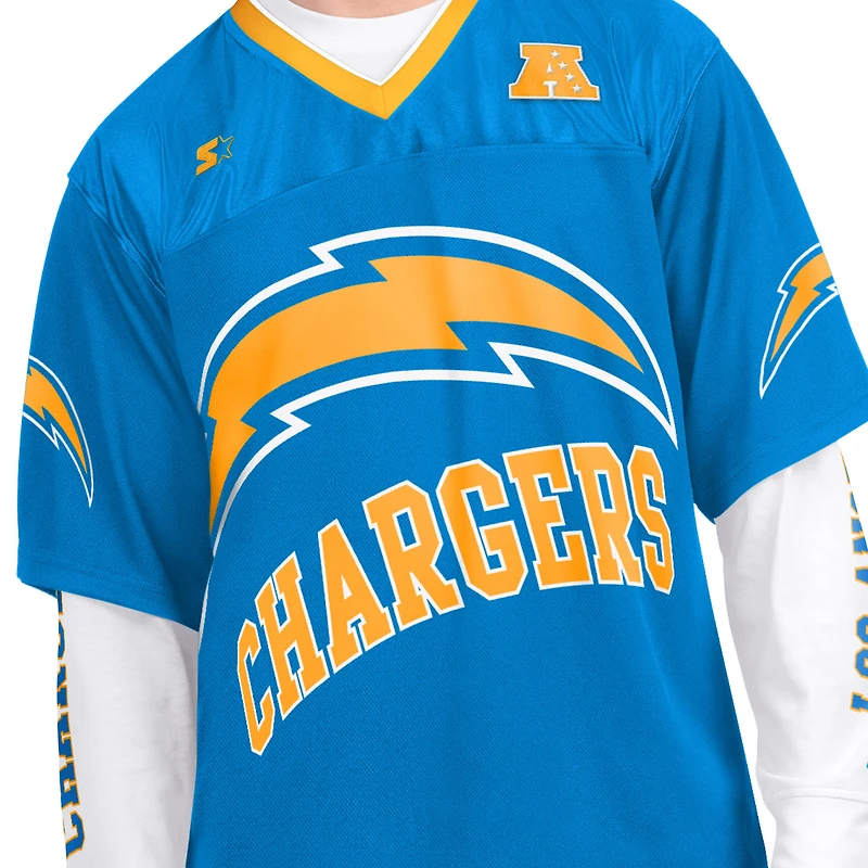 Men's Starter  Powder Blue/White Los Angeles Chargers Short Sleeve & Long T-Shirt Combo Pack