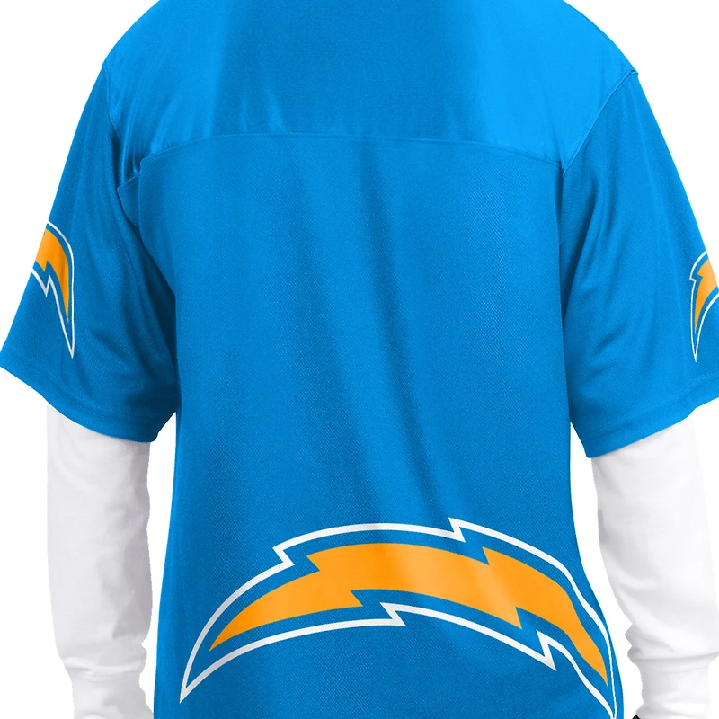 Men's Starter  Powder Blue/White Los Angeles Chargers Short Sleeve & Long T-Shirt Combo Pack