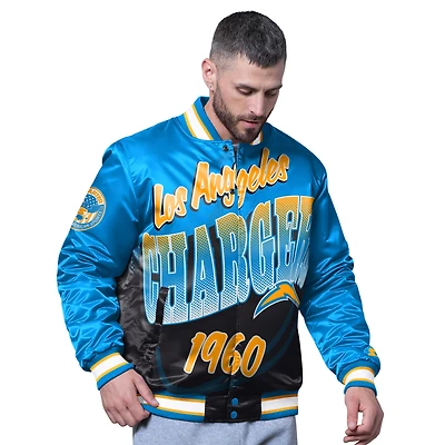 Men's Starter Powder Blue Los Angeles Chargers Pass Rush Varsity Full-Snap Jacket