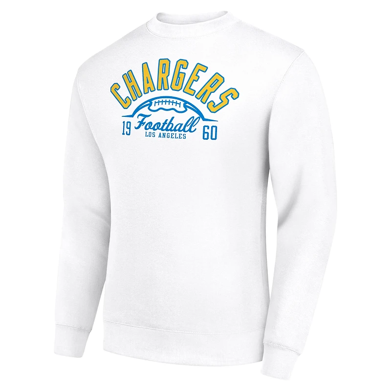 Sweat-shirt en molleton blanc à motif de demi-balle pour homme des Los Angeles Chargers