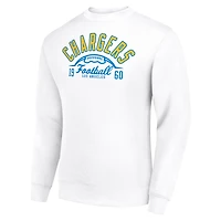 Sweat-shirt en molleton blanc à motif de demi-balle pour homme des Los Angeles Chargers