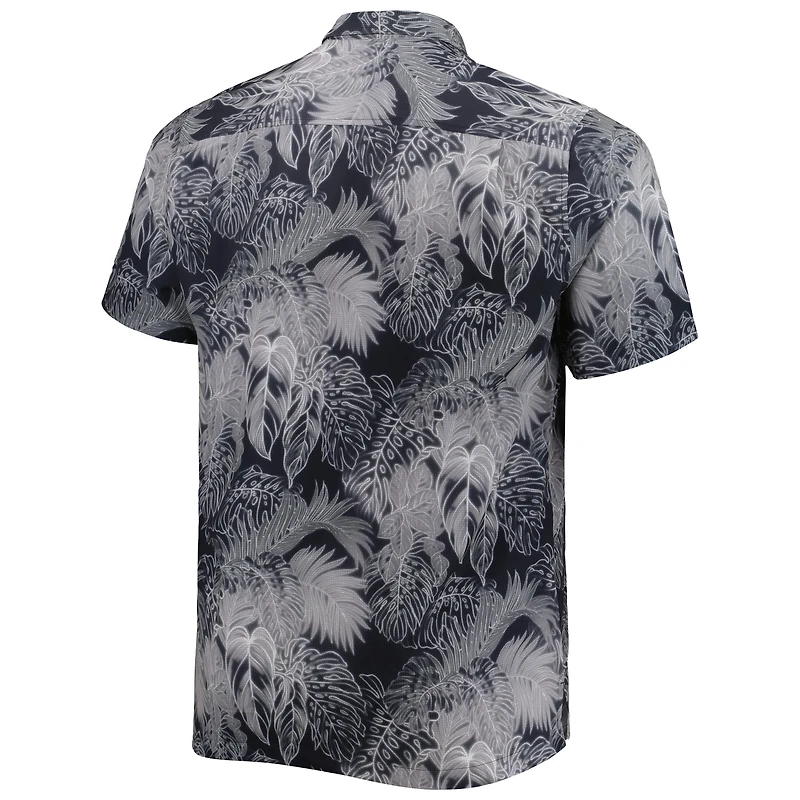 Men's Tommy Bahama Black Los Angeles Chargers Big & Tall Coast Luminescent Fronds Camp IslandZone Button-Up Shirt
