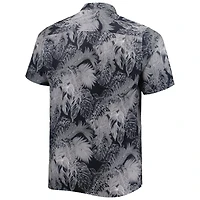 Men's Tommy Bahama Black Los Angeles Chargers Big & Tall Coast Luminescent Fronds Camp IslandZone Button-Up Shirt