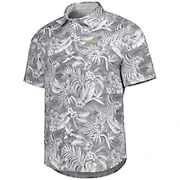 Men's Tommy Bahama Gray Los Angeles Chargers Aqua Lush Full-Button Shirt