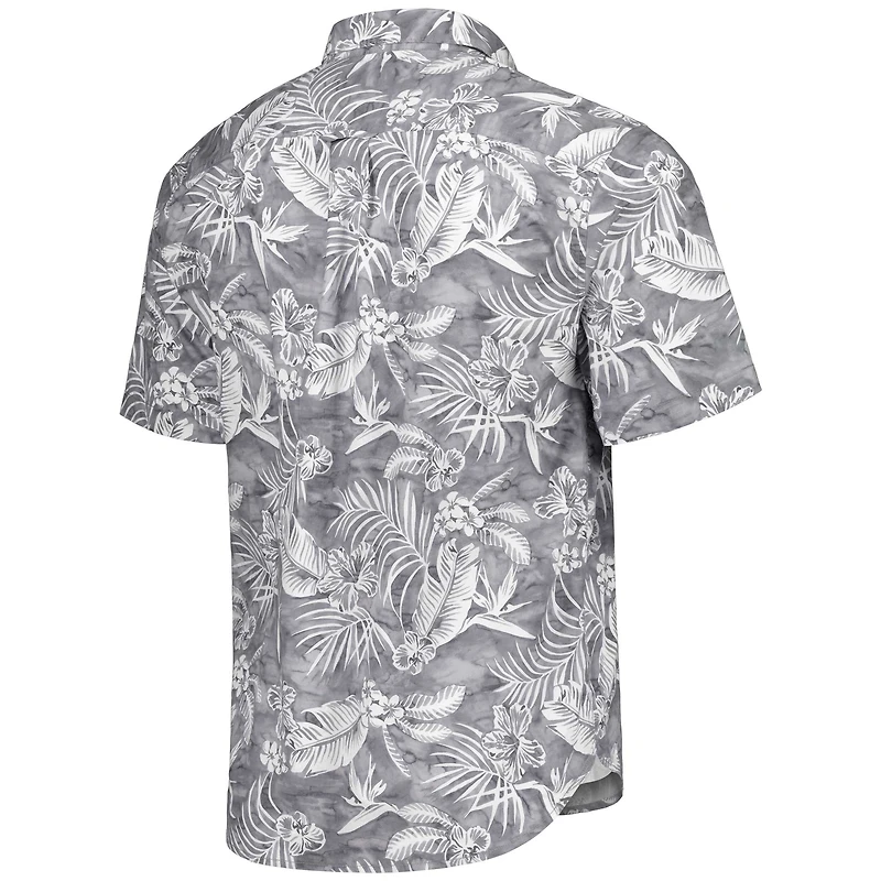 Men's Tommy Bahama Gray Los Angeles Chargers Aqua Lush Full-Button Shirt