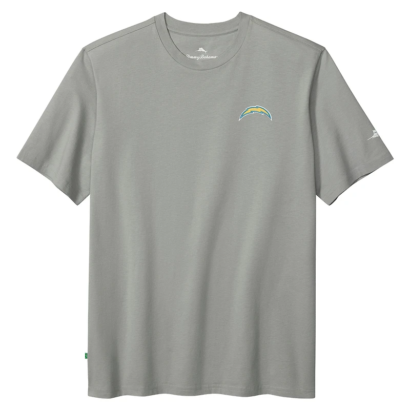 T-shirt Tommy Bahama gris pour homme des Los Angeles Chargers Huddle & Hang Tens