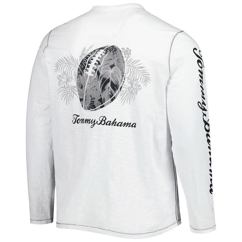 T-shirt à manches longues Tommy Bahama Los Angeles Chargers Laces Out Billboard pour homme, blanc