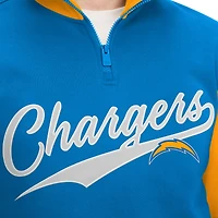 Sweat Tommy Hilfiger pour homme bleu poudré/doré Los Angeles Chargers Aiden Quarter-Zip