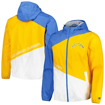 Veste zippée Tommy Hilfiger Bill bleu poudré/or pour homme, modèle Los Angeles Chargers