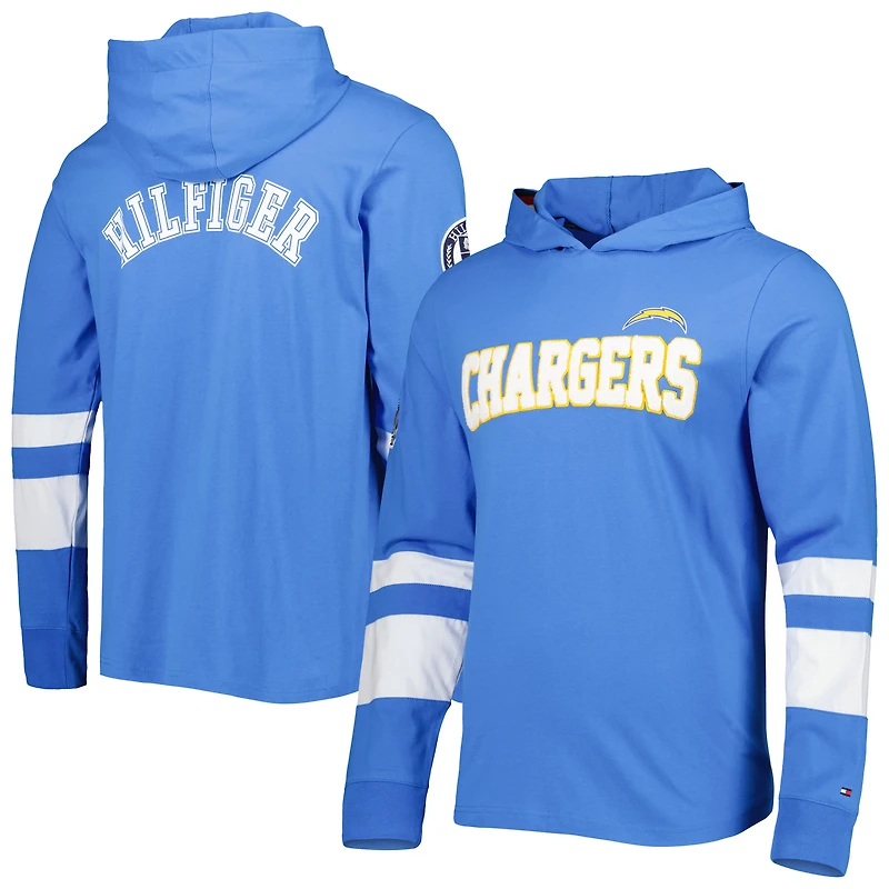 T-shirt à capuche Tommy Hilfiger Los Angeles Chargers Alex bleu poudré/blanc pour homme