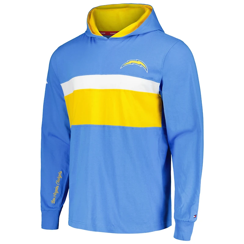T-shirt à capuche manches longues Tommy Hilfiger pour hommes, bleu poudre, Los Angeles Chargers Morgan
