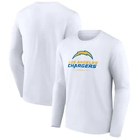 Men's  White Los Angeles Chargers Team Lockup Long Sleeve T-Shirt
