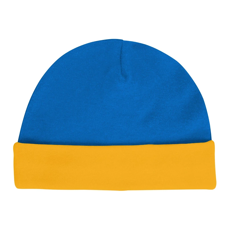 Ensemble body, bavoir et bonnet en tricot pour nouveau-né bébé Los Angeles Chargers Dynamic Duo