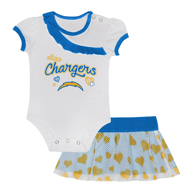 Newborn & Infant Los Angeles Chargers Love My Team Bodysuit Skirt Set