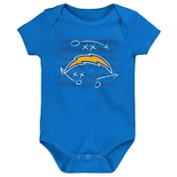 Newborn & Infant Los Angeles Chargers Team Starter 3-Pack Bodysuit Set