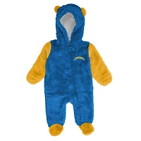 Newborn & Infant Outerstuff Powder Blue Los Angeles Chargers Stay Napping Fleece Bunting Full-Zip Sleeper