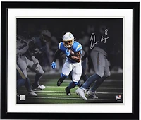 Omarion Hampton Los Angeles Chargers Autographed 16" x 20" Running Spotlight Photograph