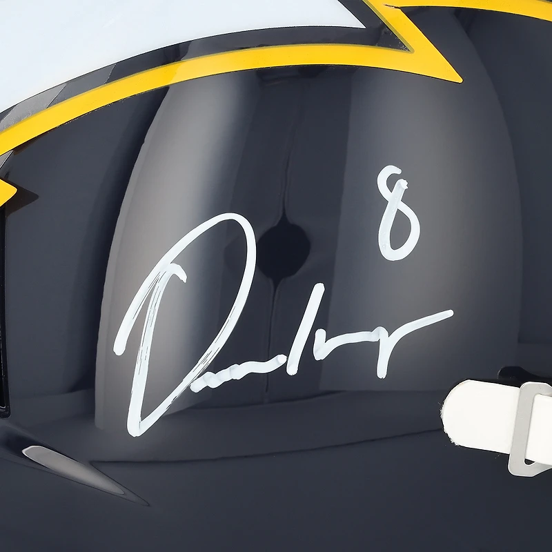Omarion Hampton Los Angeles Chargers Autographed Riddell 2025 Alternate Navy Speed Replica Helmet