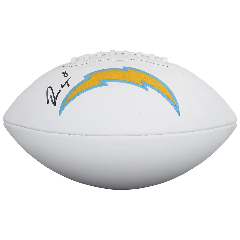 Ballon de football Wilson à panneau blanc autographié par Omarion Hampton, des Chargers de Los Angeles.