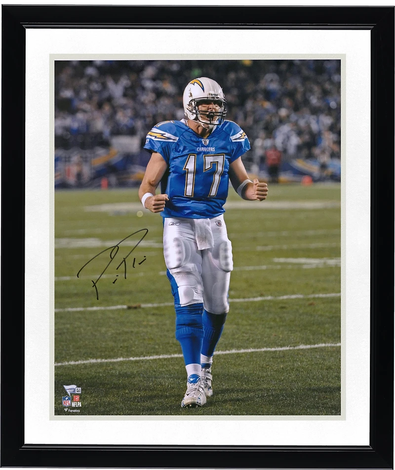Photo dédicacée de Philip Rivers (Los Angeles Chargers) - 40,6 x 50,8 cm (16 x 20 pouces) - Bleu poudre.