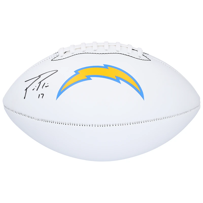 Ballon de football Franklin White Panel autographié par Philip Rivers des Los Angeles Chargers