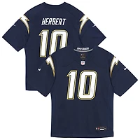 Maillot de match alternatif Nike Justin Herbert bleu marine des Chargers Los Angeles pour enfants d'âge préscolaire