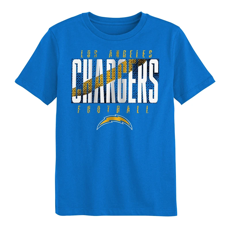 T-shirt bleu poudré des Chargers de Los Angeles pour enfants d'âge préscolaire