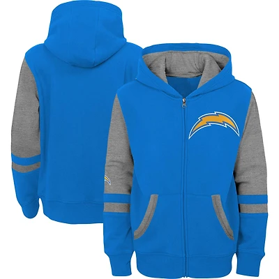 Sweat à capuche entièrement zippé bleu poudré Los Angeles Chargers Stadium préscolaire