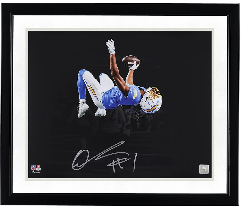 Quentin Johnston Los Angeles Chargers Autographed 16" x 20" Backflip Spotlight Photograph