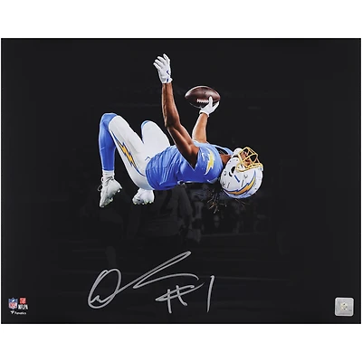 Quentin Johnston Los Angeles Chargers Autographed 16" x 20" Backflip Spotlight Photograph  