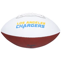 Ballon de football américain Franklin White Panel autographié par Quentin Johnston des Chargers de Los Angeles