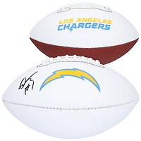 Ballon de football américain Franklin White Panel autographié par Quentin Johnston des Chargers de Los Angeles