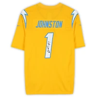 Maillot de match Nike doré autographié par Quentin Johnston des Chargers de Los Angeles
