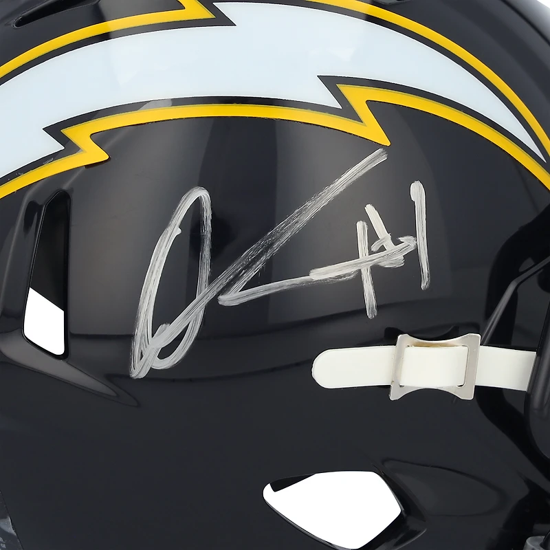 Quentin Johnston Los Angeles Chargers Autographed Riddell 2025 Alternate Speed Mini Helmet  