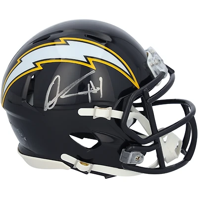 Quentin Johnston Los Angeles Chargers Autographed Riddell 2025 Alternate Speed Mini Helmet