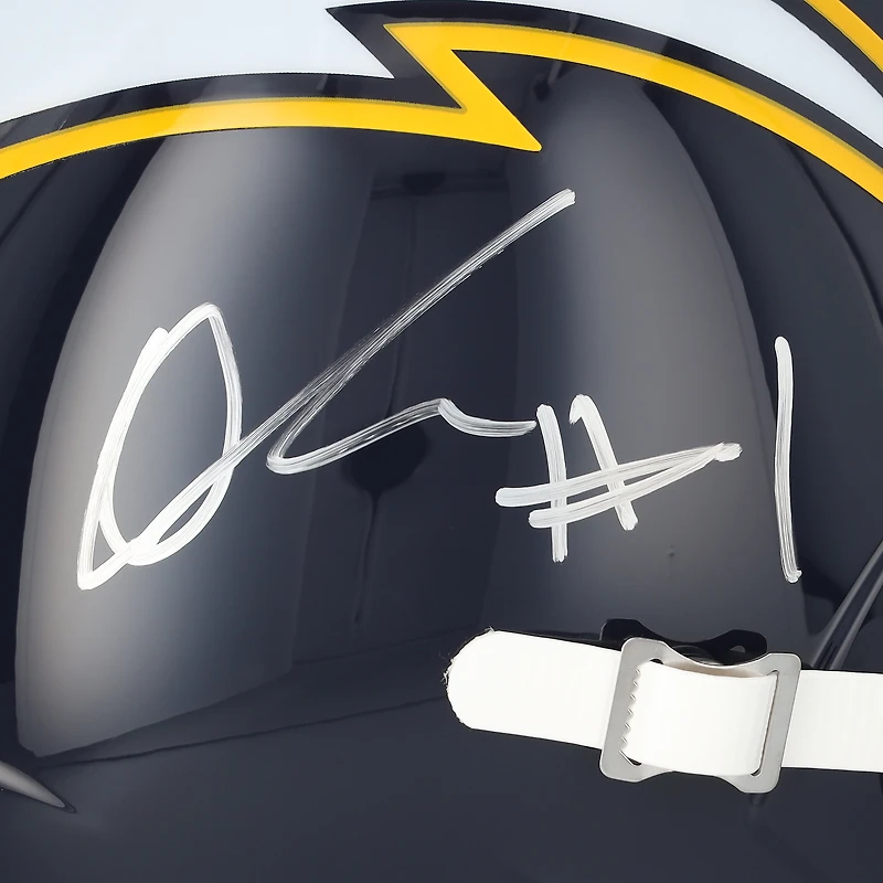 Casque réplique Riddell 2025 Alternate Speed autographié par Quentin Johnston des Chargers de Los Angeles